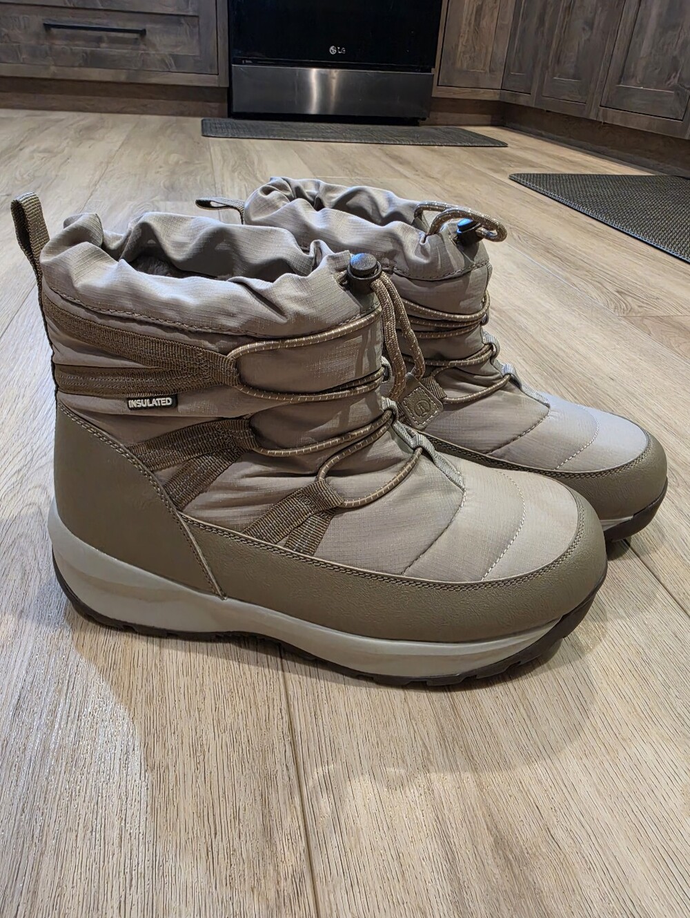 Lands' End Women's Insulated Winter Snow Boots Brown Taupe Size 10D